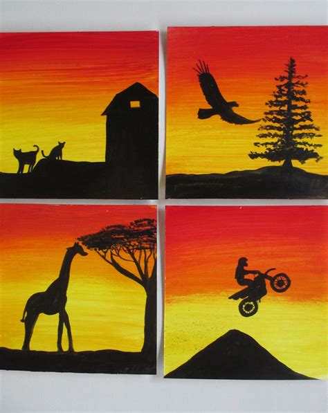 silhouette canvas painting